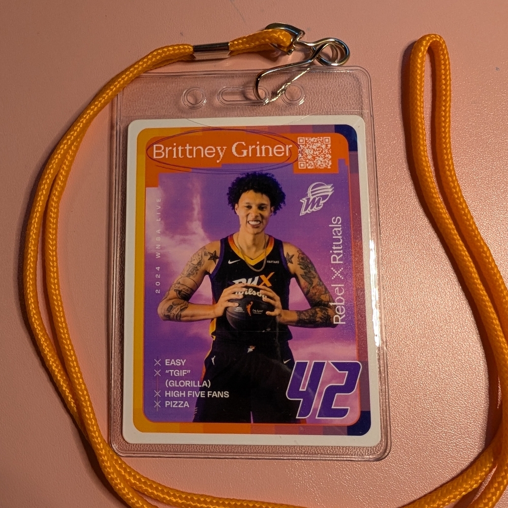 Rebel Edition Lanyard 2024. Brittney Griner 42 Phoenix Mercury